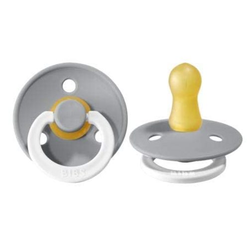 BIBS Pacifiers | Natural Rubber Baby Pacifier | Set of 2 BPA-Free Soothers | Made in Denmark | Cloud Night | Size 0-6 Months - Cloud Night Color