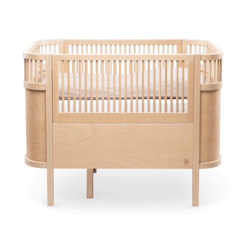Sebra Bed with mattress, wooden finish