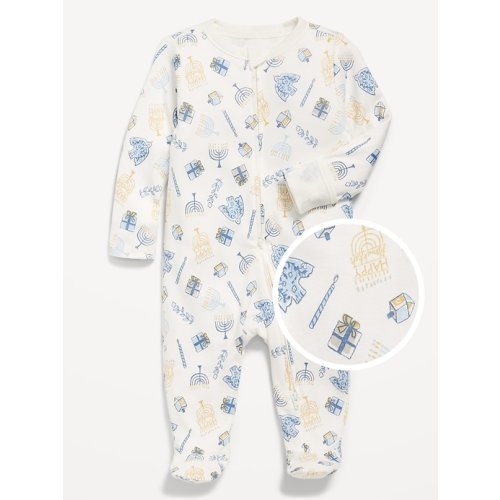 2-Way-Zip Printed Sleep & Play Footed One-Piece for Baby