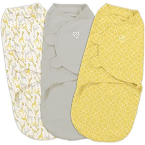 SwaddleMe Original Swaddle - Size Small/Medium, 0-3 Months, 3-Pack (Safari) Easy to Use Newborn Swaddle Wrap Keeps Baby Cozy and Secure and Helps Prevent Startle Reflex