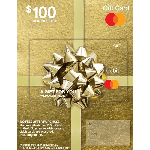 $100 Mastercard Gift Card (plus $5.95 Purchase Fee)