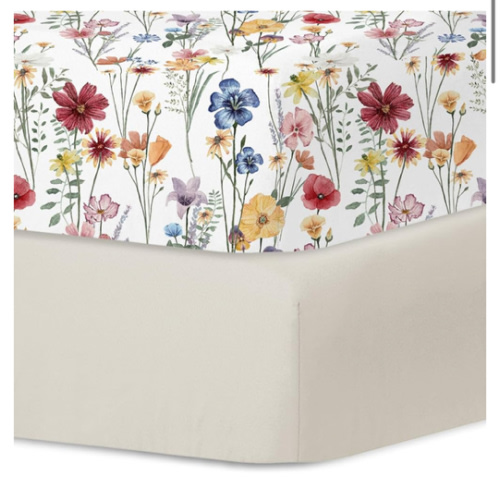 Amazon.com : Little Grape Land Pack and Play Sheets Mini Crib Sheets Soft Breathable Pack N Play Sheets, Playard Fitted Sheet 2 Pack Stretchy Fits 38"x26" Playard Mattress, Spring Flower : Baby