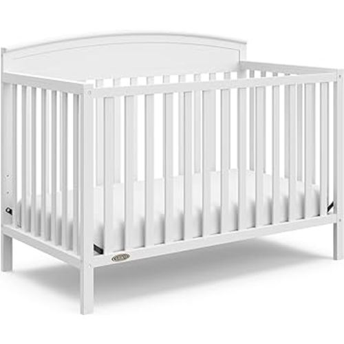 Graco Benton 5-in-1 Convertible Crib (White) – GREENGUARD Gold Certified, Converts from Baby Crib to Toddler Bed, Daybed and Full-Size Bed, Fits Standard Full-Size Crib Mattress