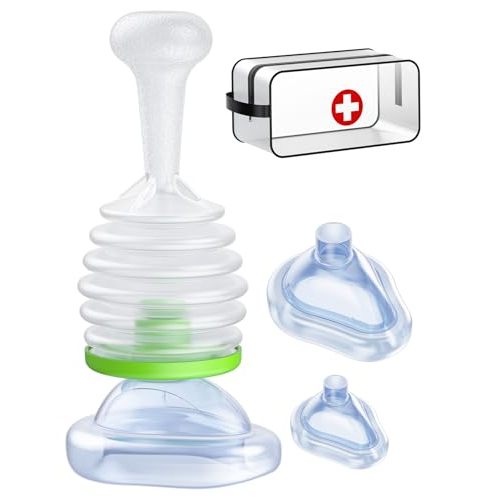Anti Choking Device/Choking Rescue Device,Choking Device for Kids & Adults, Portable Suction Units Device,Home&Travel Kit,Choking Rescue Device for Kids & Adults with 3 Masks, Strong Suction Heimlich