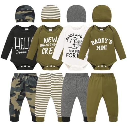 12Pcs Baby Girl Boy Outfits, Newborn Must‑Have Pants Set Layette Clothes