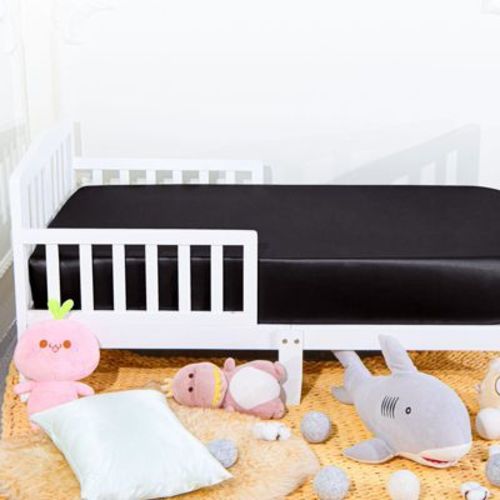 2 Pack Silk Satin Fitted Crib Sheet, Super Soft and Silky Crib Sheet for Boys, Girls, Unisex, 28x52 Inches, Brown - NTBAY