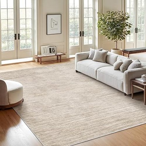 Washable Rugs 5x7, Non Slip Large Area Rugs for Living Room, Brown