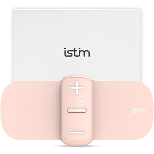iStim S1 Wireless TENS Unit for Menstrual Relief – Period Pain Relief Device for Period Cramps and Back Pain, TENS Machine with Heat, Rechargeable Drug-Free TENS Massager with Japanese Gel Pads
