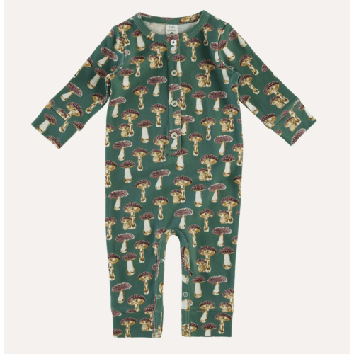 long sleeve sport union suit | holiday fungi | organic cotton interlock
