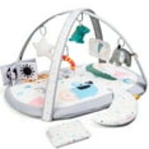 Lupantte 7-in-1 Baby Activity Gym, Baby Learning Toys Gym Mat with 6 Toys 2 Replaceable Washable Mat Covers,Baby Learn Mat, for Newborn