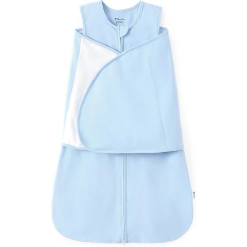 PATPAT Cotton Newborn Swaddle, Transition Sleep Sack, Light Blue, 0-3M