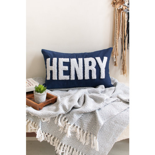 Personalized Baby Name Pillow Cover,Custom Pillow Cover,Punch Needle Name Pillow,Personalized Nursery Gift, Kids Room Decor, Baby Room Decor