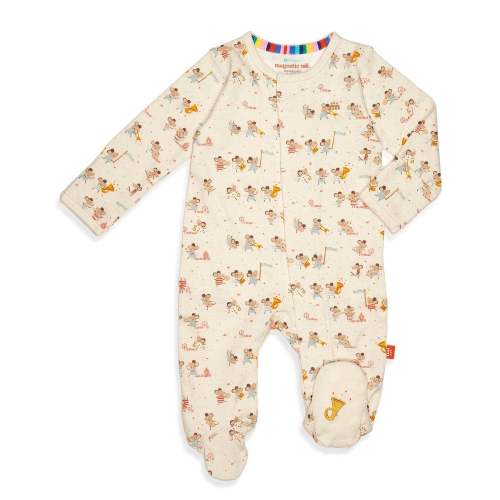 3-6M of mice & band organic cotton magnetic parent favorite footie