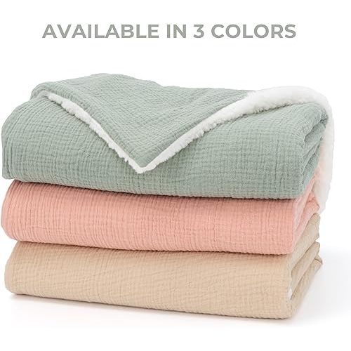 Soft Muslin Cotton Baby Blanket - Breathable and Lightweight Blanket Keeps Your Newborn Baby Girl Or Boy Cozy and Warm - Perfectly Sized for Any Stroller or Car Seat