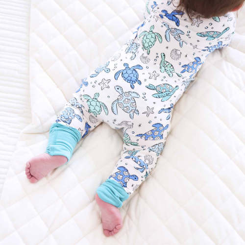 Sea Turtle Splash Convertible Zip Romper