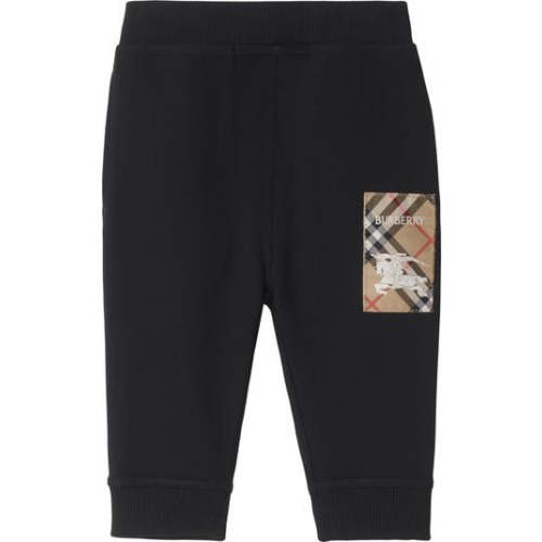 Check Label Cotton Jogging Pants, 2T