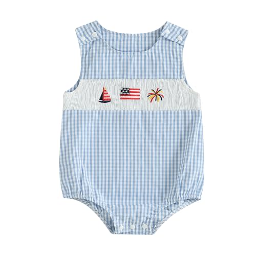 NEVUQO Newborn Baby Boy Summer Outfit Sleeveless Golf Embroidery Bubble Romper Bodysuit Summer One Piece Clothes