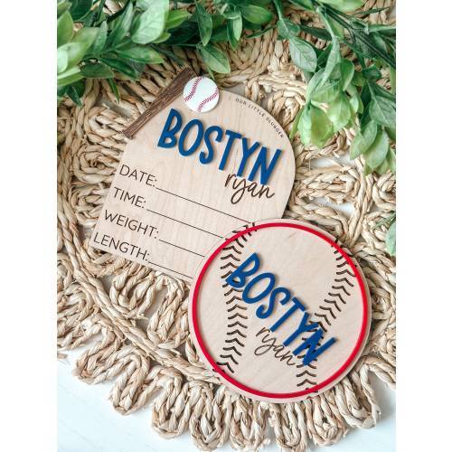 Baseball Baby Birth Stats Board, Baby Name Announcement, Birth Announcement, Name Sign, Baby Name Sign, Little Slugger Baby
