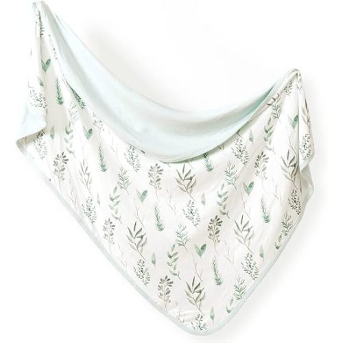 GRSSDER Baby Blankets Super Soft Jersey Knit Swaddle Blanket for Baby Girls and Boys, Double Layer Receiving Blankets 34 x 44 Inches Extra Large for Baby Show Gift, Grass Pattern