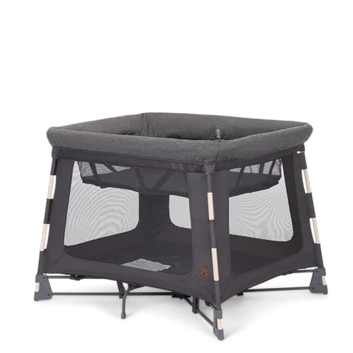 Maxi-Cosi Swift Baby Playpen with Mat, Baby Play Yards, Pack and Play with Bassinet - Portable Playpen for Babies and Toddlers, Classic Graphite
