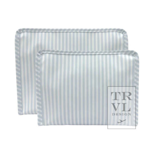 Medium Clutch: Pimlico Blue Stripe