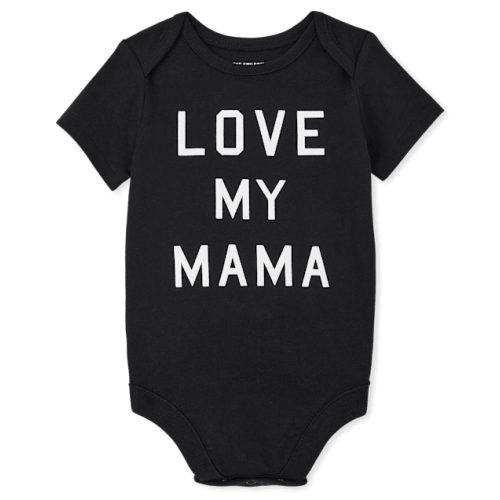 Baby Matching Family Love My Mama Graphic Bodysuit - Black