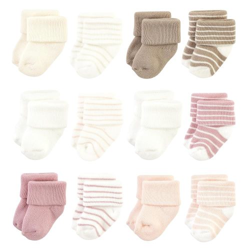 Hudson Baby Baby Girls' Cotton Rich Newborn and Terry Socks