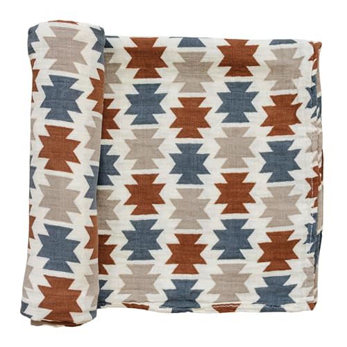 Mebie Baby Western Aztec Muslin Swaddle, Modern and Neutral Swaddle Blanket for Baby Girl or Boy, Soft Baby Blankets, Newborn Swaddle Blanket, 0-3 Month, Comfy Wrap, Baby Essentials & Gifts