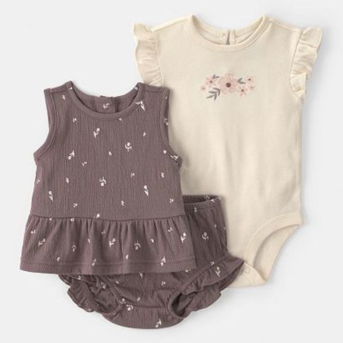 Baby Girl Carter's 3-Piece Top & Shorts Set