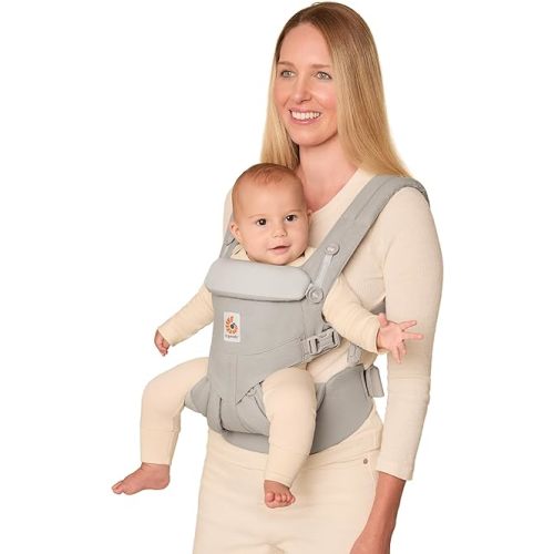 Ergobaby Omni Classic Baby Carrier Newborn to Toddler - Breathable Baby Carriers for Summer - All-Position Carrier with Lumbar Support (7-45 Pounds), Cotton, Pearl Grey
