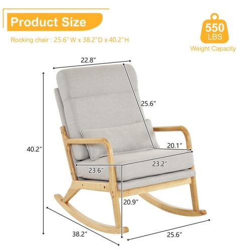 39.37'' W High-Back Dual-Use Upholstered Rocking Chair/Accent Chair