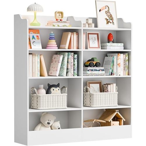 Cozy Castle Toy Storage Organizer, 5 Tier Kids Bookshelf, 10 Cube Toddler Bookcase Storage Cabinet for Playroom, Kids Room, Living Room, Nursery, Cubby, Kindergarten (White)