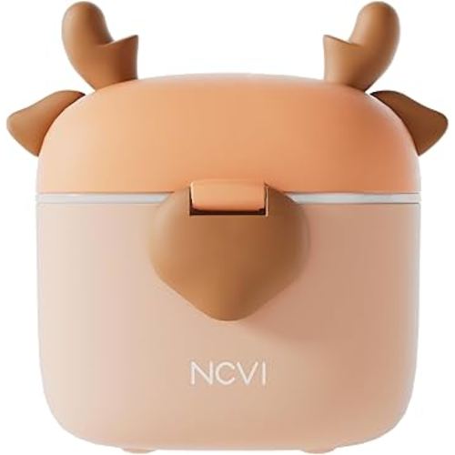 NCVI Baby Formula Dispenser On The Go, Formula Container To Go, Formula Holder for Travel, Outdoor Picnic with Baby Infant, Portable Container for Milk Powder, Snacks, Candy, Fruits (Brown Deer)