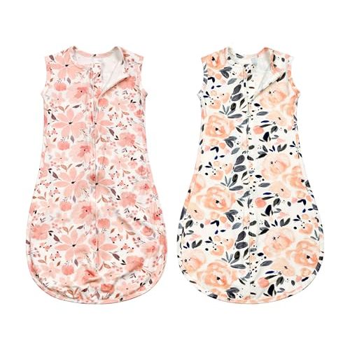 Vollmic Baby Sleep Sack Newborn Sleeping Bag Infant Wearable Blanket 100% Cotton 0.5 TOG 2 Packs