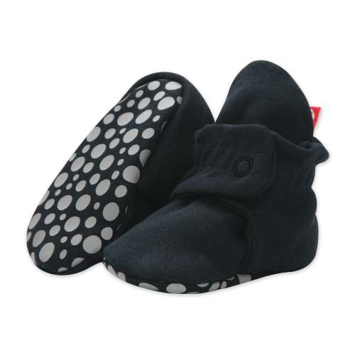 Organic Cotton Gripper Baby Bootie - Black