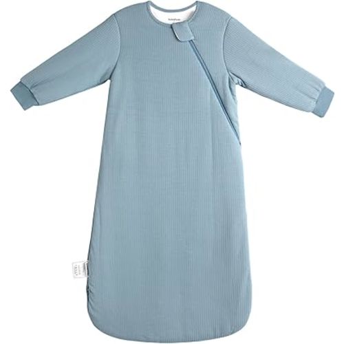 Rayon Made from Bamboo Sleep Sack 0-6 Months Long Sleeve Newborn Sleep Sack 0-3 Months 1.5 Tog Winter Baby Wearable Blanket With 2-Way Zipper Unisex Sleeping Bag for Babies