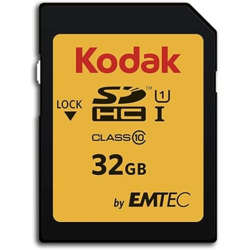 Kodak SDHC Card 32GB UHS-I U1 V10 Premium, up to 85MB/s Read Speed, for Full HD Video and High-Resolution Pictures, Compatible with SDHC Standard - EKMSD32GHC10K