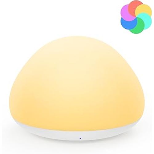 JolyWell Baby Night Light for Nursery, Soft Silicone Tap Control Night Lamp with 8 Color Changing, Stepless Dimming, Rechargeable Portable Night Light for Kids, 1H-Timer, Warm Light for Breastfeeding - Amazon.com