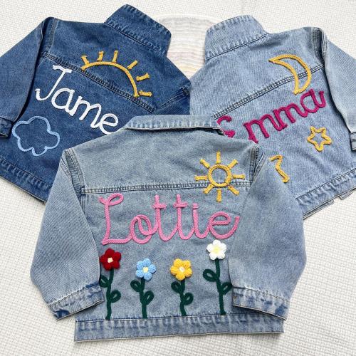 Custom Name Denim Jacket, Personalized Toddler Girls Name Jacket, Baby Jacket With Name, Birthday Gift For Kids, Baby Showers Gift