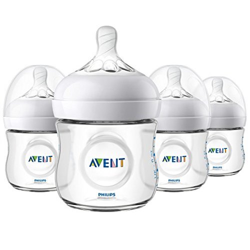 Philips Avent Natural Baby Bottle, Clear, 4 Oz, 4 Pack, SCF010/47