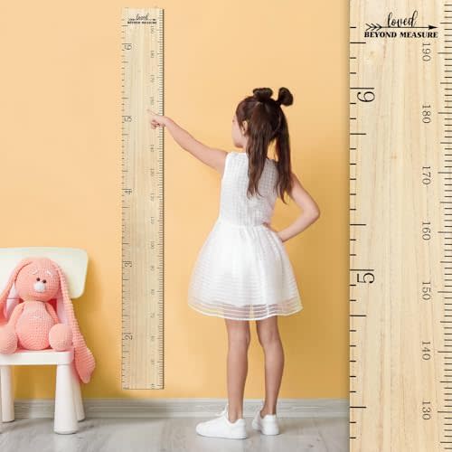 Eersida Wooden Ruler Growth Chart for Kids Nursery Wall Decor Boys Girls Height Chart Height Measurement for Wall Room Hanging Wall Decor (Classic Style)