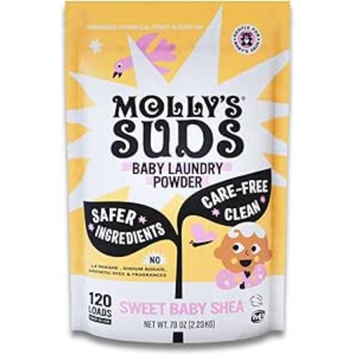 Molly's Suds Baby Laundry Detergent Powder | Removes Formula, Poop & Spit-Up Stains | Extra Gentle for Newborns (Sweet Baby Shea)