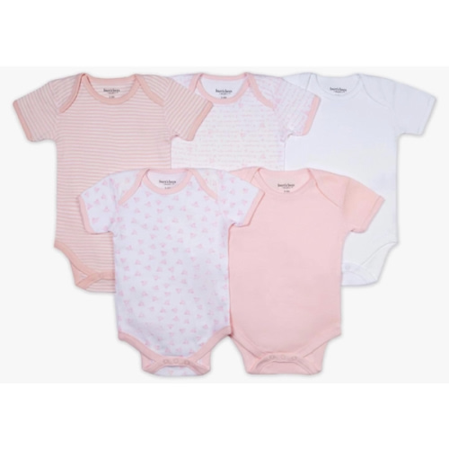 Burt's Bees Baby Unisex Baby Bodysuits, 5-pack Short & Long Sleeve One-pieces, 100% Organic Cotton Bodysuit 6-9 months