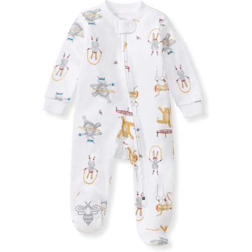 Burt's Bees Baby Boys' Organic Cotton Sleep and Play Footed Pajamas, One-piece Zip Front Romper, Baby Essentials