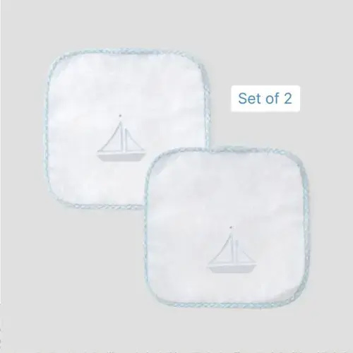 Weezie Towels | Baby Washcloths (pair) | Sailboat