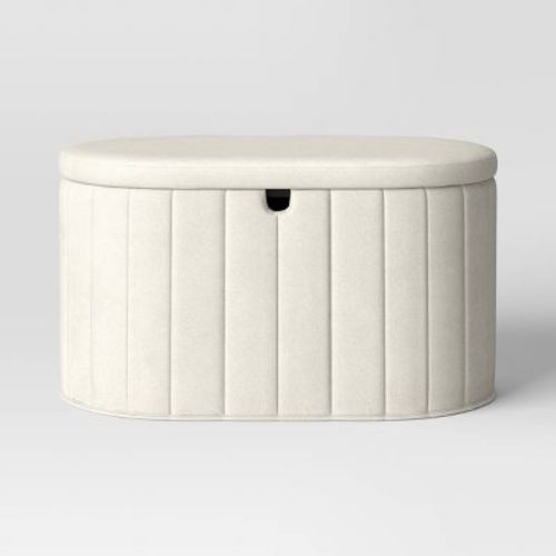 Folding Double Storage Bench Cream - Room Essentials™