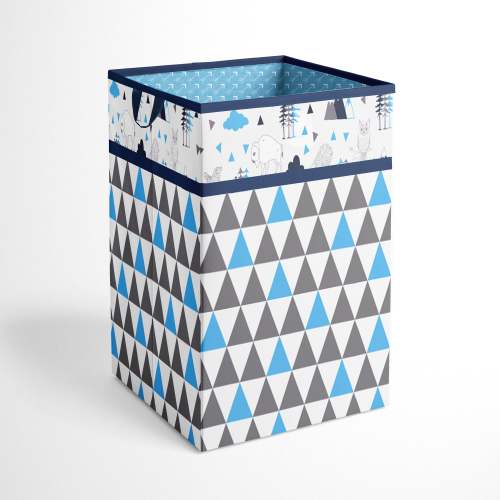 Bacati – Collapsible Hamper Woodlands Animals Aqua/Navy/Grey