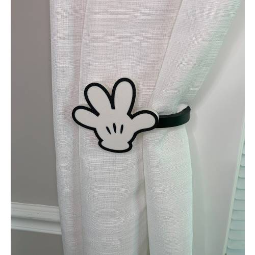 Mickey Glove Curtain Holdbacks/Tiebacks 3D Printed Plastic (Set of 2)