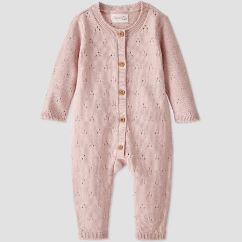 Little Planet By Carter's Organic Baby Girls'️ Pointelle Sweater Knit Romper - Pink 18m