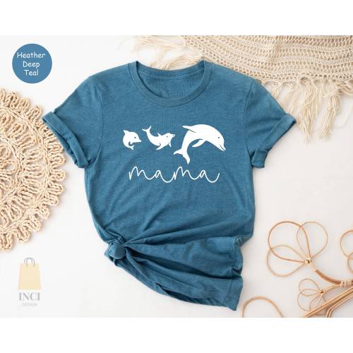 Mom Dolphin Shirt, Mama And Baby Dolphin Shirt, Dolphin Lover Shirt, Funny Mama Shirt, Mama T-Shirts, New Baby Shirt, Mother's Day Shirt